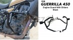 Fit For Royal Enfield Guerrilla 450 Large Engine Guard With Sliders Black - SPAREZO